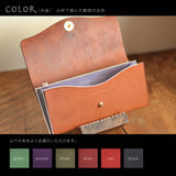 【差し色・糸色が選べる!】たっぷり入る!ロングウォレットtype201(キャメル)