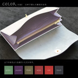 【差し色・糸色が選べる!】たっぷり入る!ロングウォレットtype201(グレー)