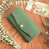 【差し色・糸色が選べる!】たっぷり入る!ロングウォレットtype201(アイビーグリーン)