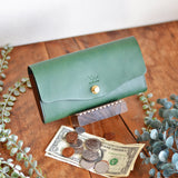 【差し色・糸色が選べる!】たっぷり入る!ロングウォレットtype201(アイビーグリーン)