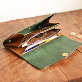 【差し色・糸色が選べる!】たっぷり入る!ロングウォレットtype201(アイビーグリーン)