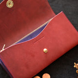 【差し色・糸色が選べる!】たっぷり入る!ロングウォレットtype201(ワインレッド)