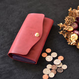 【差し色・糸色が選べる!】たっぷり入る!ロングウォレットtype201(ワインレッド)