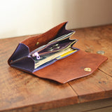 【差し色・糸色が選べる!】たっぷり入る!ロングウォレットtype201(キャメル)