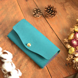 【差し色・糸色が選べる!】たっぷり入る!ロングウォレットtype201(セルリアンブルー)