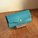 【差し色・糸色が選べる!】たっぷり入る!ロングウォレットtype201(セルリアンブルー)