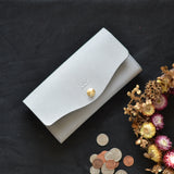 【差し色・糸色が選べる!】たっぷり入る!ロングウォレットtype201(グレー)