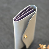 【差し色・糸色が選べる!】たっぷり入る!ロングウォレットtype201(グレー)