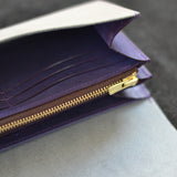 【差し色・糸色が選べる!】たっぷり入る!ロングウォレットtype201(グレー)