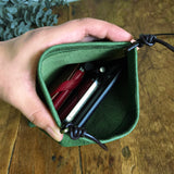 『開け閉めらくらく♪』バネ口金のスマホポシェット(姫路シュリンク・アイビーグリーン)