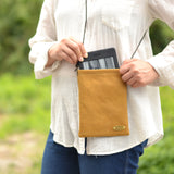 『開け閉めらくらく♪』バネ口金のスマホポシェット(姫路シュリンク・マスタード)